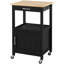 Rolling Kitchen Cart with Solid Wood Top & Legs-1433150965