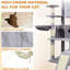 Tour pour arbre à chat de 84 pouces avec grattoir, grand et stable pour plaisir félin gris, tour pour chat, condos multiples, poteaux à griffer, plateforme supérieure, assemblage facile, propriétaires-600614433
