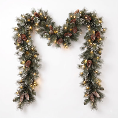 Kamarli 108" Frosted Pre-Lit Garland