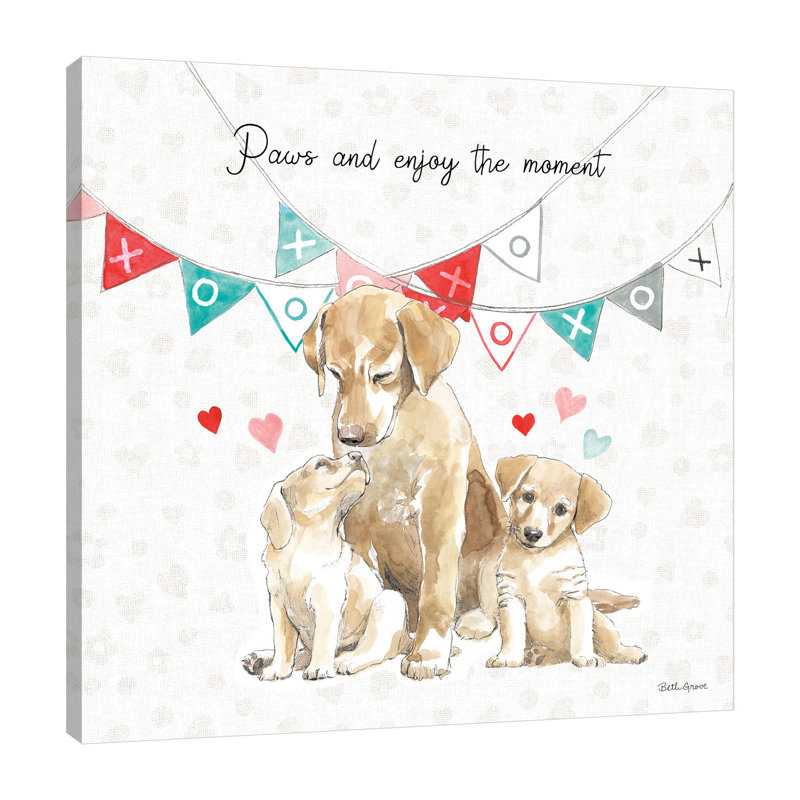 "Paws Of Love III", toile tendue par Beth Grove, H 48 po x l 48 po x P 1,5 po
