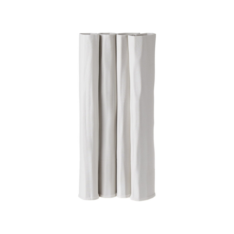 Ceramic White Vase Dia 6" 