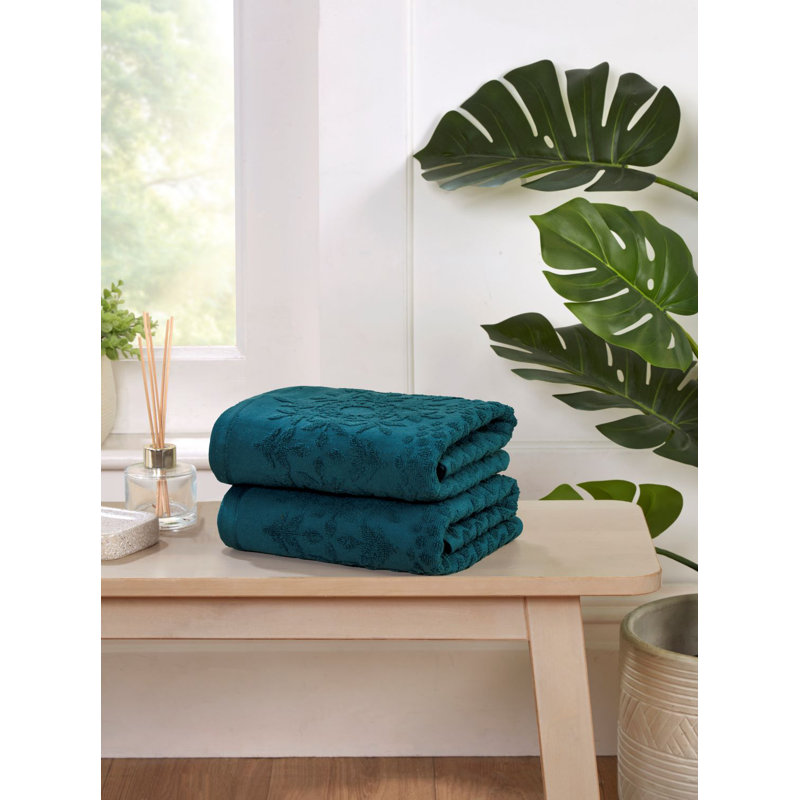 Daigle 100% Cotton Bath Towel, Teal