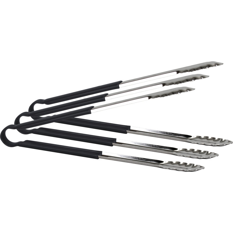 Stainless Steel Tongs 12", 30.48cm, Black