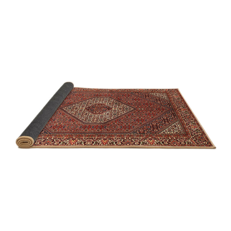 Tapis en laine rouge / beige, Rond 6 pi