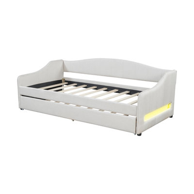 Upholstered Twin XL Size Vernitta With LED Belt And Trundle