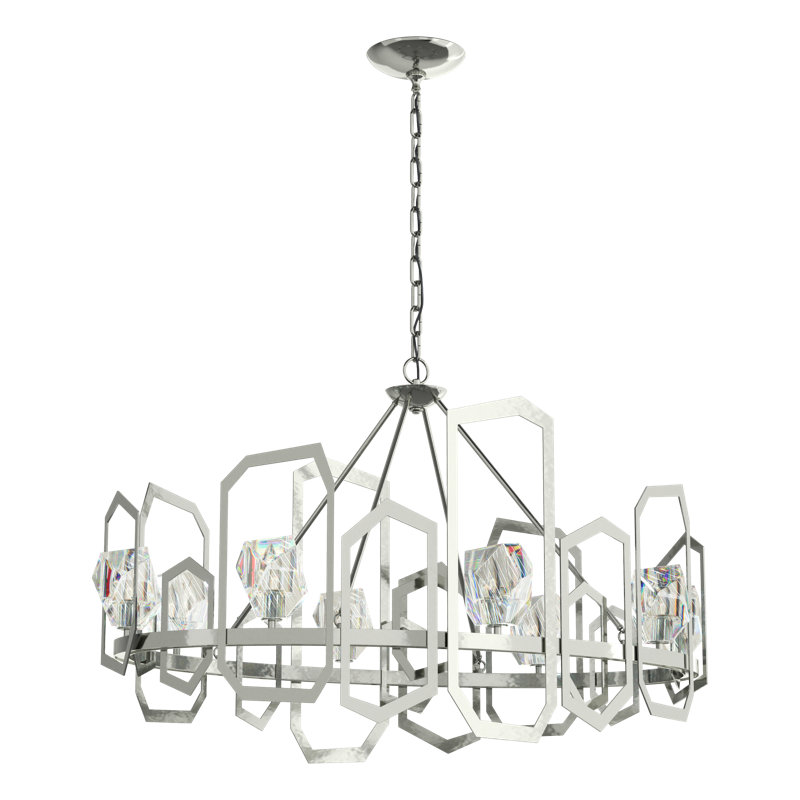 Gatsby 8 - Light Unique Wagon Wheel Chandelier, Sterling