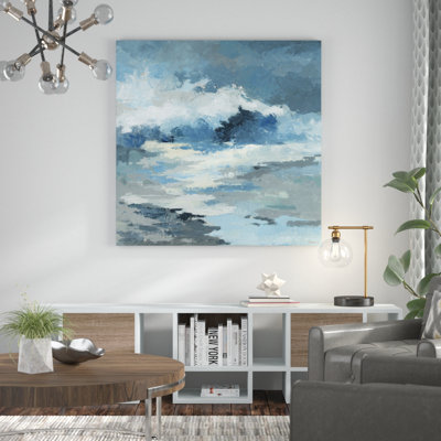 'Camouflage Blue Waves' by Parvez Taj - Wrapped Canvas Painting Print