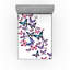 Drap-housse papillon Ambesonne 2 pièces Wings of Spring Dancing mauve rose bleu-106749979