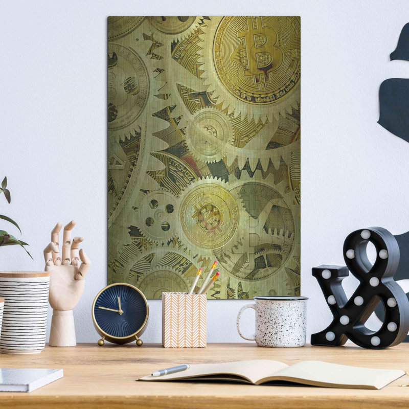 «Grunge Bitcoin Six» par Steve Hunziker OOB, H 16 po x l 12 po