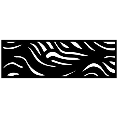 16"x48" Waves Galvanized Steel Wall and Fence Extension Privacy Panel, Black