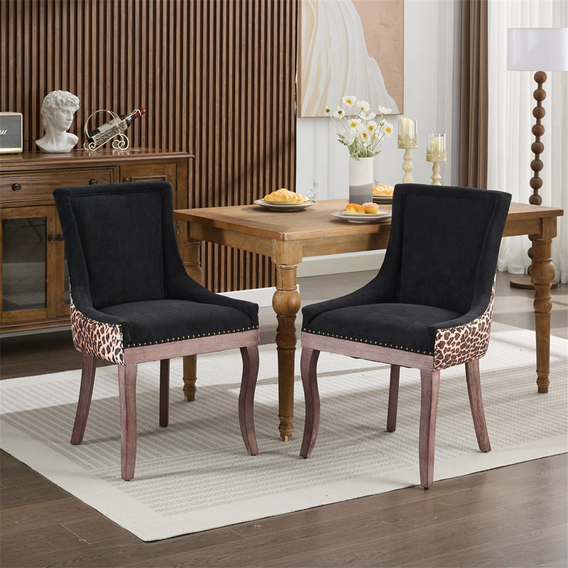 Tabourets de bar rembourrés modernes avec capitonnage confortable pour pub et îlot de cuisine, Léopard