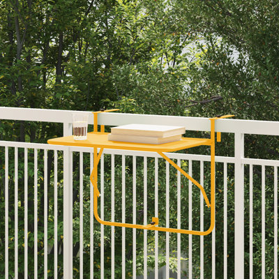Balcony Table Metal Medium Collapsible Patio Table