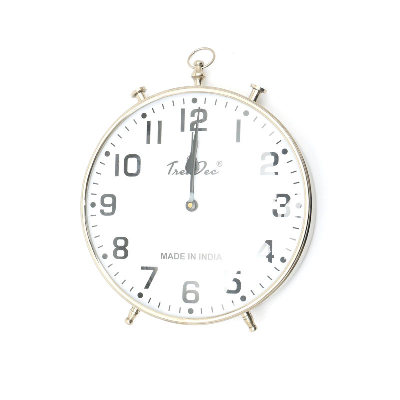 Decorative & Classic Aluminium Silver Table Clock-Desk Clock