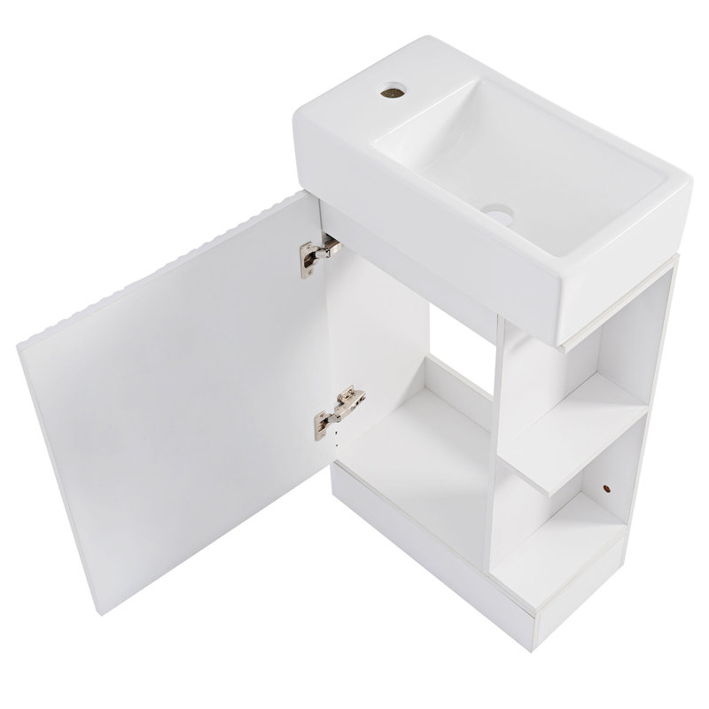 Wes Free Standing Single Bathroom Vanity with Ceramic Top