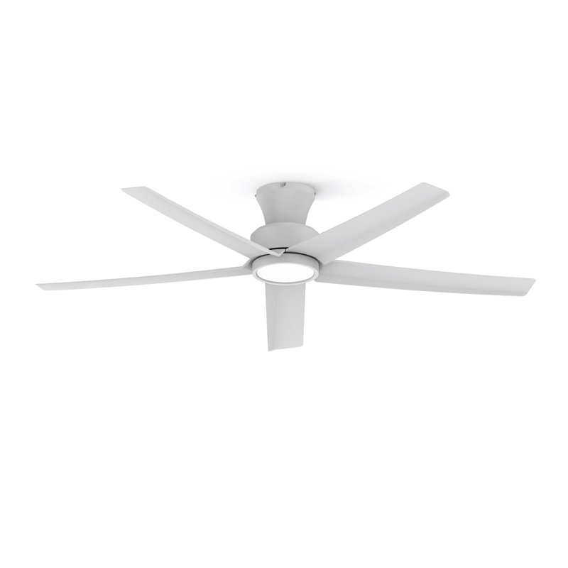 Ventilateur de plafond encastré 52 pouces avec lumières DEL Elvert, Blanc