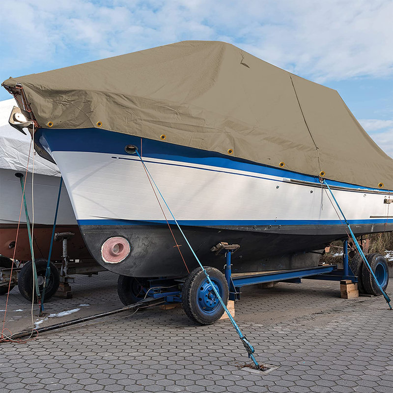 Multipurpose Heavy Duty Tarps Waterproof, UV Resistant Outdoor Protective Tarpaulin with Reinforcement(6 x 8 ft), Beige