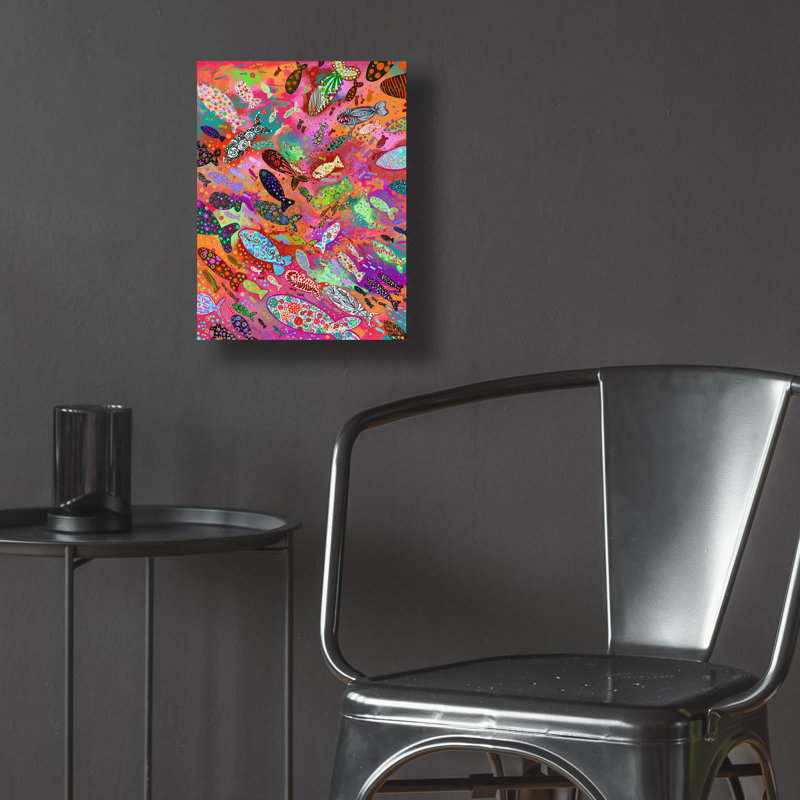 «Rosecliff Heights 'Fish2» par Noemi Ibarz, art mural en verre acrylique, H 16 po x l 12 po x P 0,13 po
