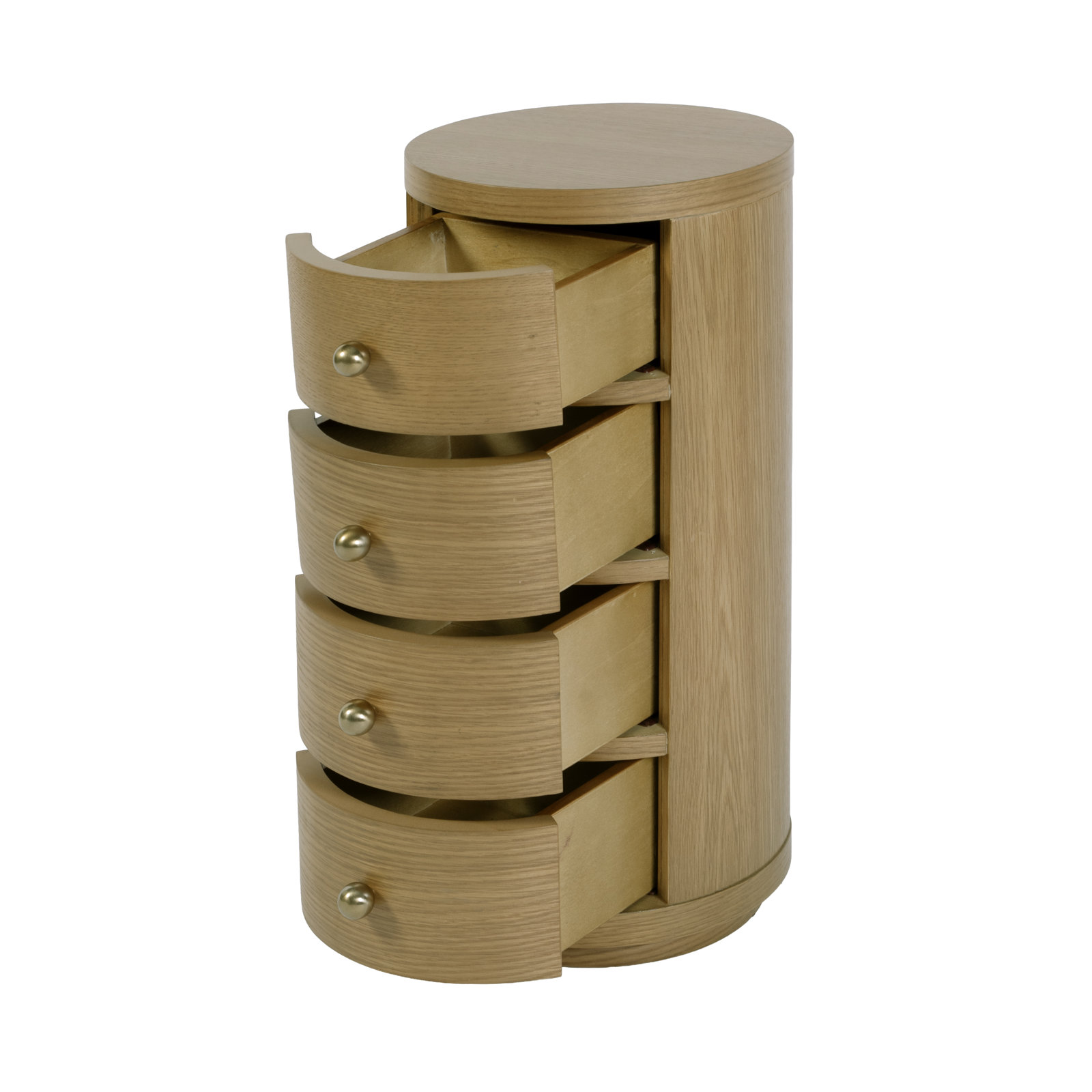 Celine 4-Drawer Acacia End Table, Natural Oak
