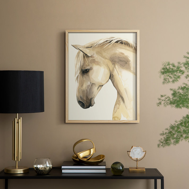 Golden Palomino II, reproduction encadrée - bois massif, H 11 po x l 9 po