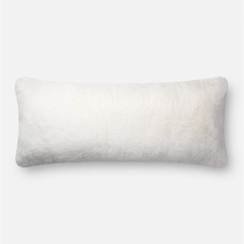 Coussin lombaire , Duvet / Plumes, 13 po x 35 po, Blanc