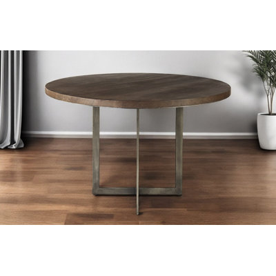 Normant 48" Brown And Gray Sled Base Dining Table