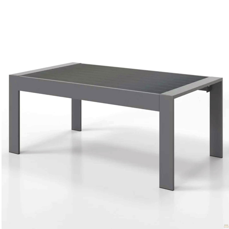 Table basse d'extérieur 43 po en aluminium toutes saisons, Gris