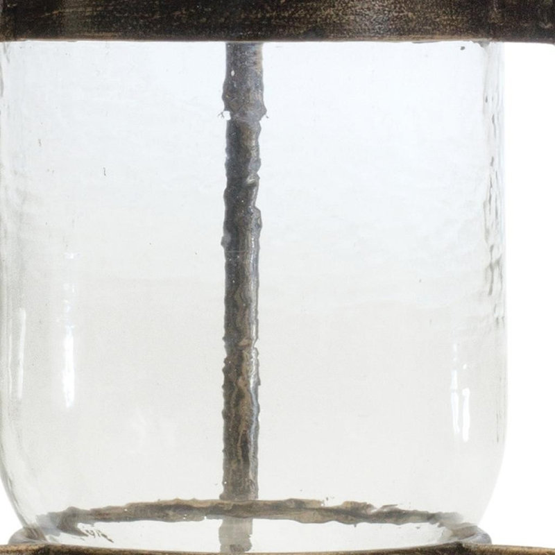 Porte-bougie 14 "en bronze et verre transparent