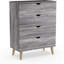 Commode contemporaine à 4 tiroirs en bois gris vieilli