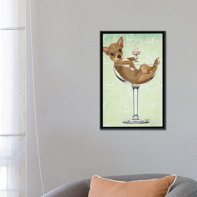 «Chihuahua in Cocktail Glass», impression sur toile
