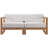 Upland Outdoor Patio Teak Wood 2-Piece Sectional Sofa Loveseat