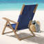 Chaise de plage - Chaise pliante en bois résistante aux intempéries avec sangles de sac à dos - Siège inclinable à 4 positions - Beach Essentials par Lavish Home (bleu)-47517221
