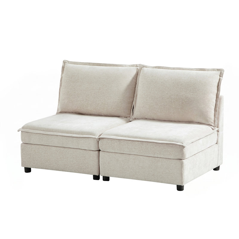 Causeuse moderne sans accoudoirs avec rangement de 60 po Cheltenham