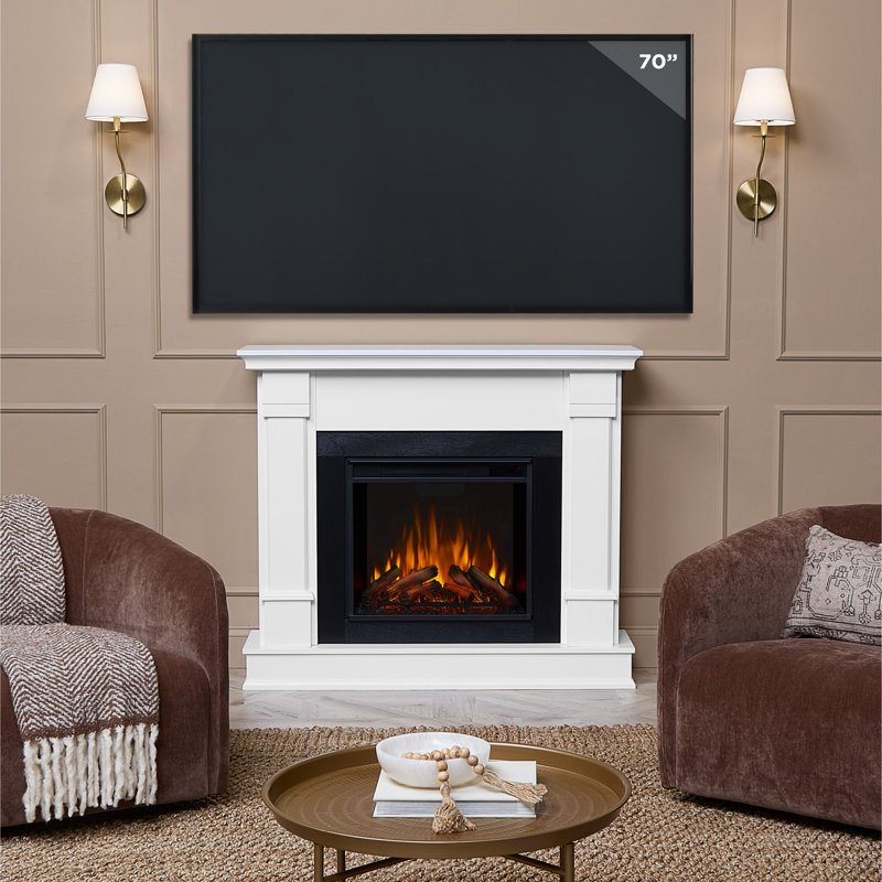 Silverton 48" Electric Fireplace by Real Flame, White