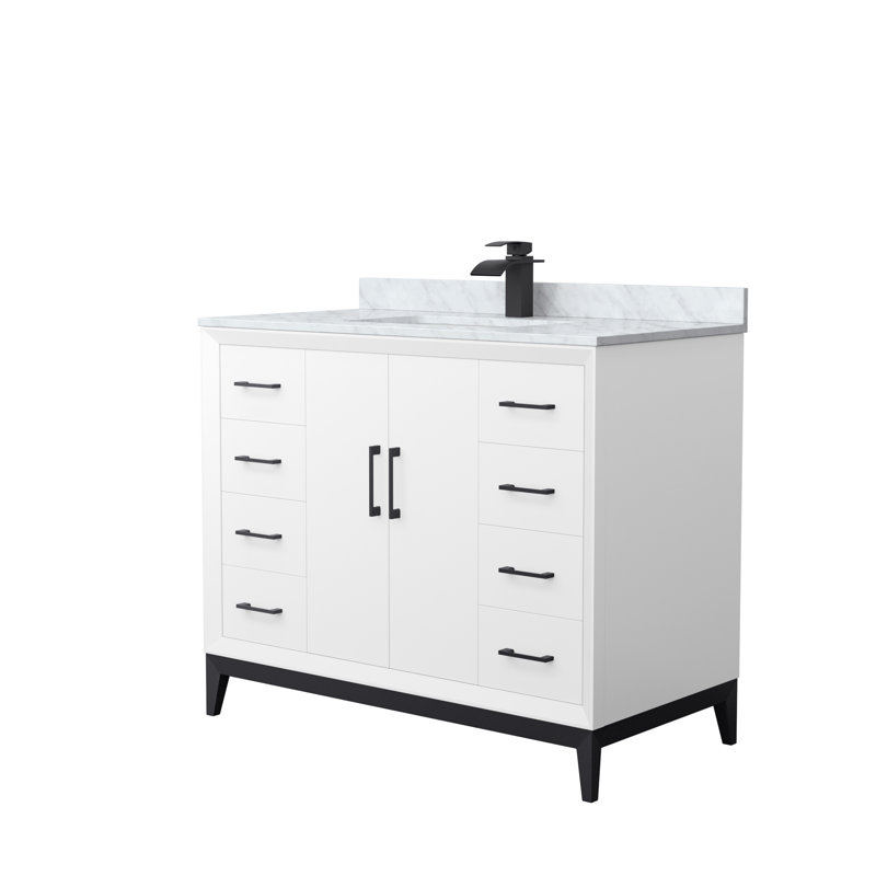 Ensemble de meuble-lavabo simple 42 po Amici, Noir mat