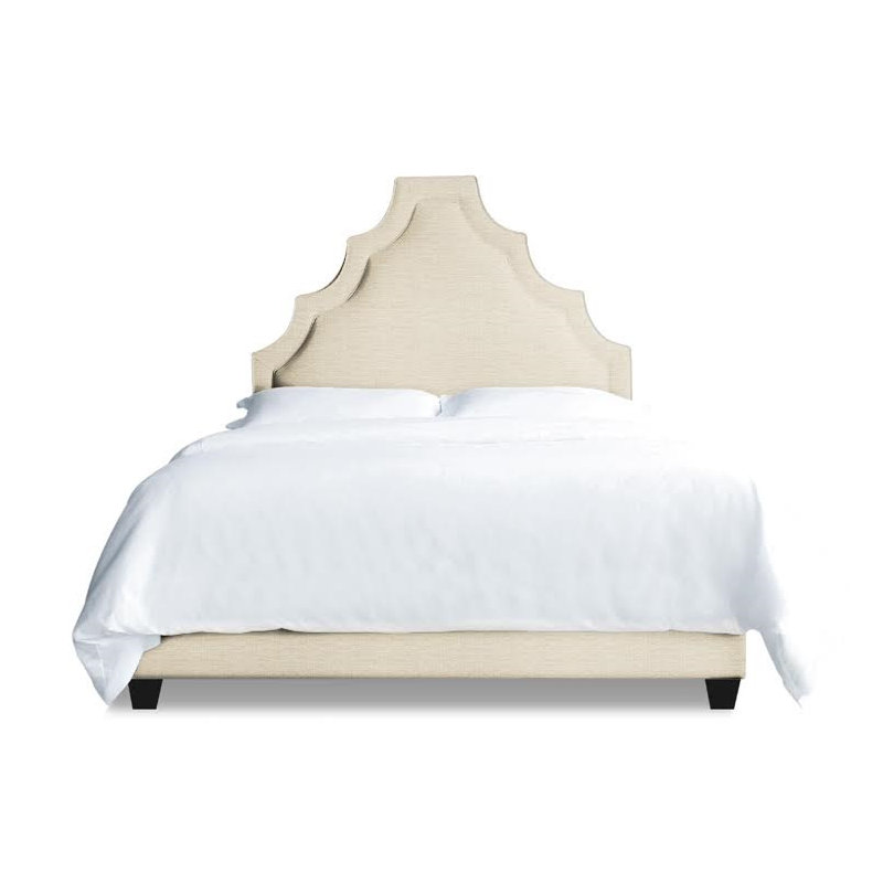 Lit plateforme tapissier Lexi, Grand, Blanc Emanuel