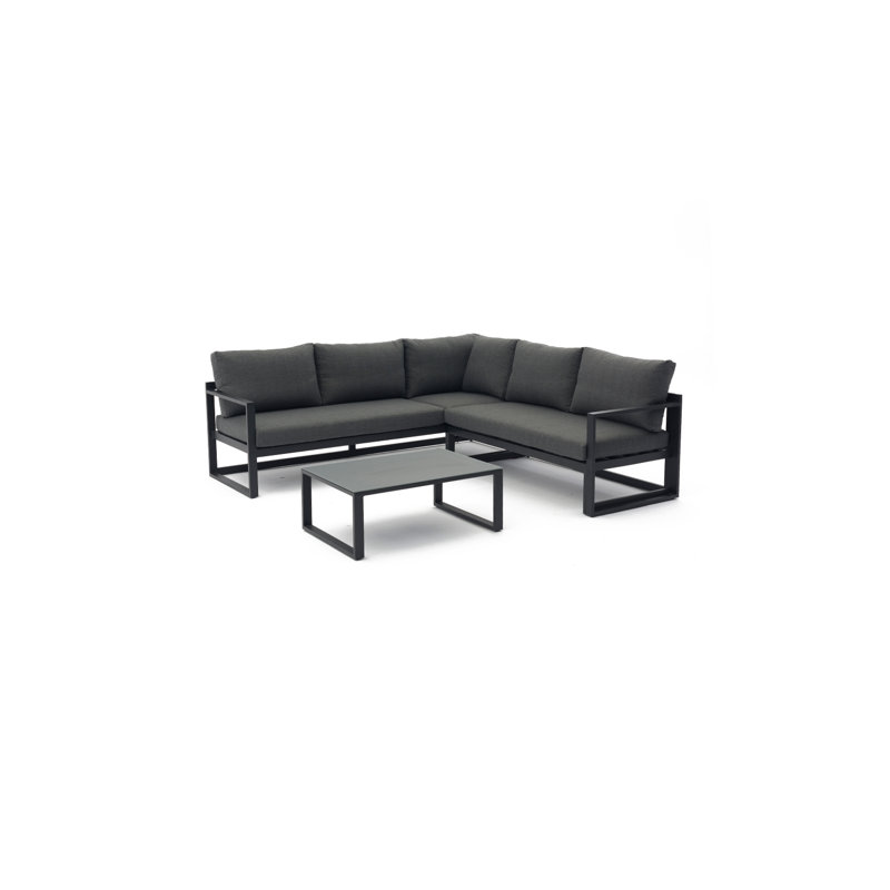 Harper Reclining Corner Group set with Reclining Feature and Coffee Table in Graphite, Navy, Grey