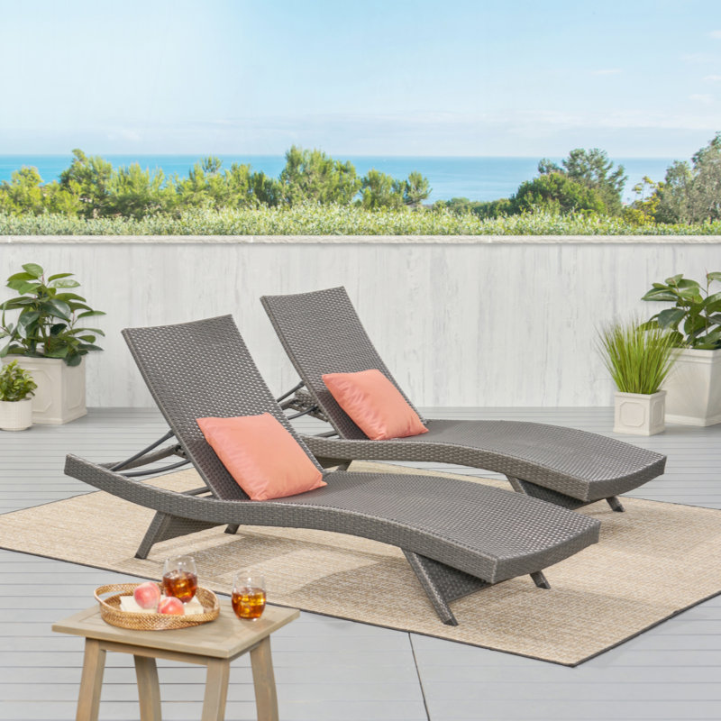 Chaise longue inclinable Blaise, Gris, 1