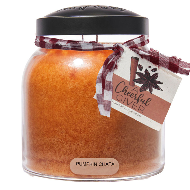 Pumpkin Chata Scented Jar Candle with Glass Holder
