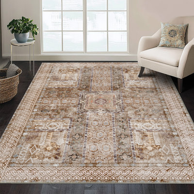 Tapis lavable ZENELESS brun clair avec tapis doux pour animaux domestiques