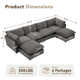 137.8” W Oversized 6-Seater Modular Sofa,U Shape