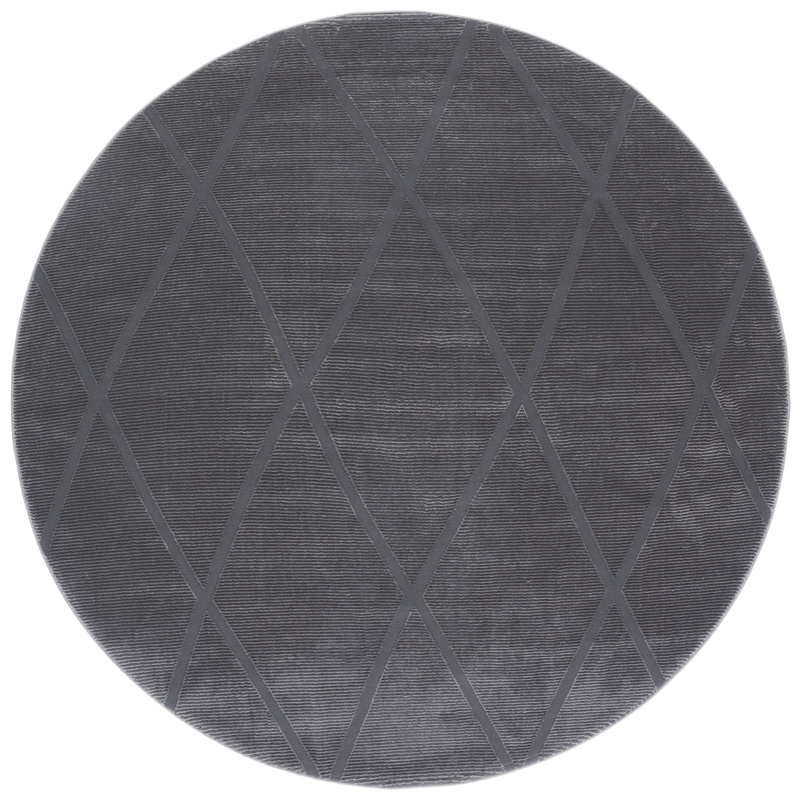Revive 104 Area Rug In Charcoal, Round 6'7"