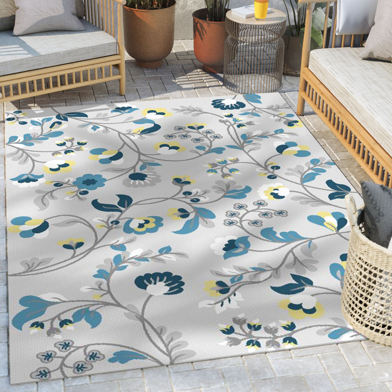 Floral Indoor / Outdoor Area Rug, Rectangle 160 x 220cm