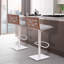 Tabouret de bar rotatif à hauteur ajustable avec base piédestal en acier inoxydable brossé Bjorn-50331852-92442817