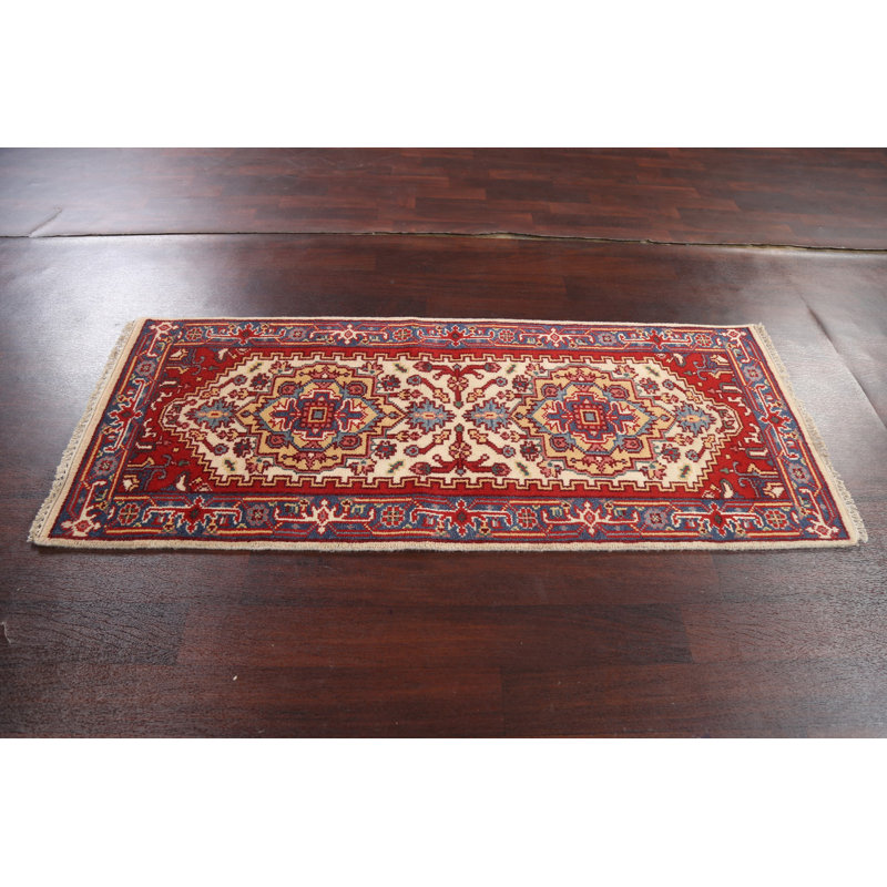 One-of-a-Kind 2' 6''X6' 0'' New Age Rectangle Wool Area Rug in Beige and Ivory