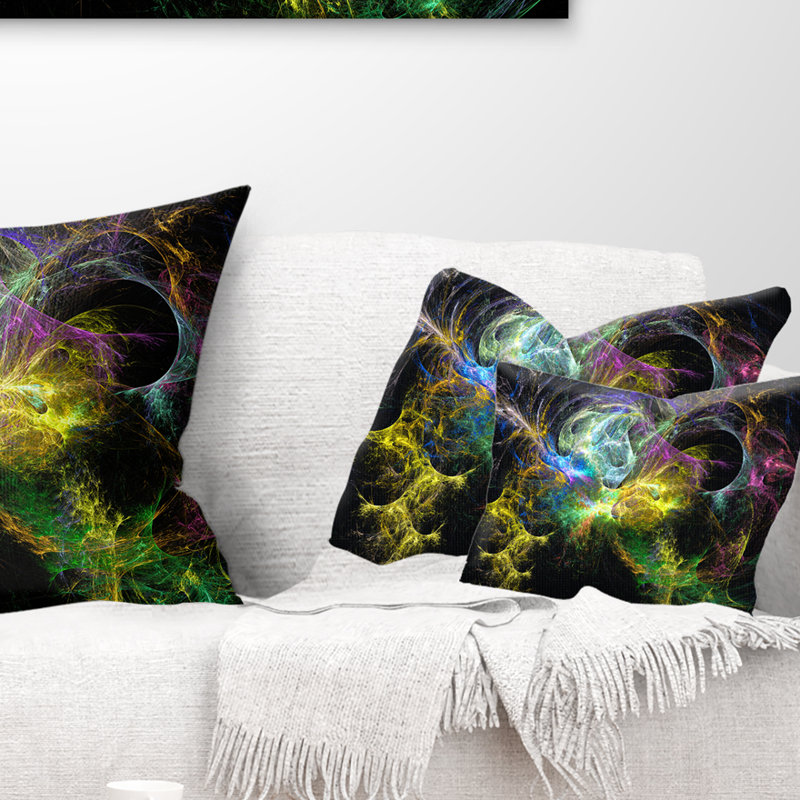 Coussin Wings of Angels, 12 po x 20 po, Noir, Rectangulaire