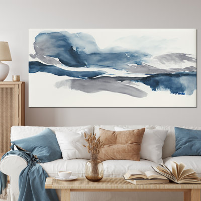 «Through The Sapphire Blue Clouds I», impressions sur toile à l'encre liquide abstraite