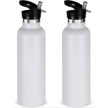 BUZIO 32 Oz Stainless Steel Vacuum Insulated Water Bottle, Tumbler Travel  Flask with Straw Lid and Flex Cap Fit in All Car Cup Holder 