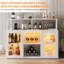 Armoire de bar autoportante avec lumière DEL, prises de courant, support à vin et porte-verre-1695853043