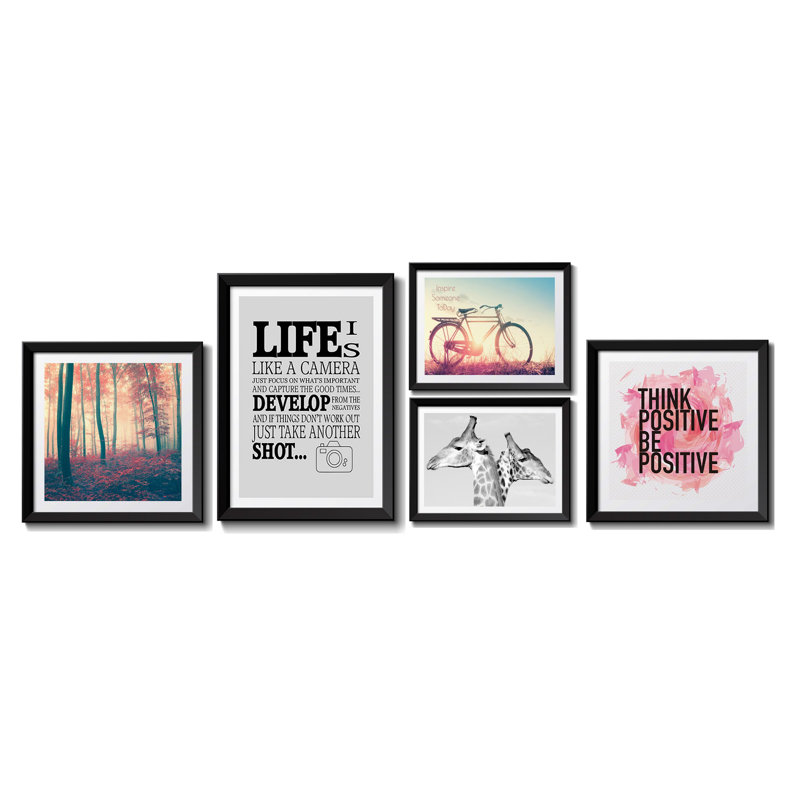 Life - 5 Piece Single Picture Frame Print on Wood