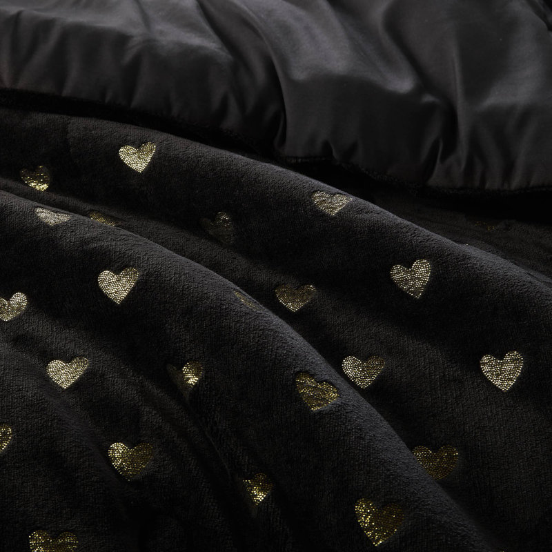 4 ensembles de literie PCSSoft, Édredon grand + 2 taies décoratives + 1 coussin, Noir